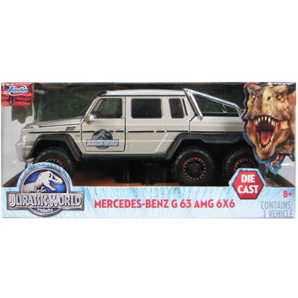 Jurassic World Mercedes G63 AMG 6X6 Drukgegoten Voertuig (Schaal 1:24) Afbeelding 1