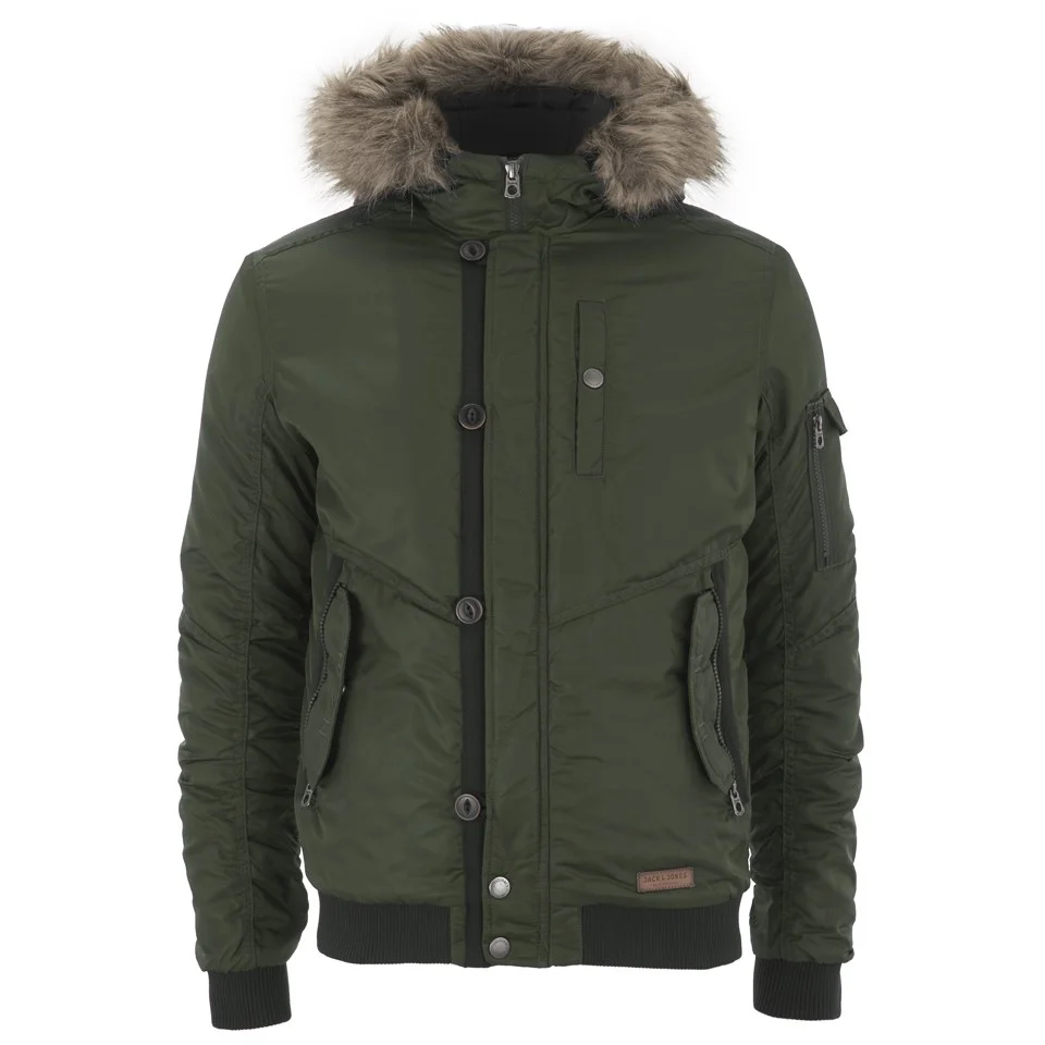 Jack & Jones Men's Originals Rob Bomber Jacket - Forest Night - L - Groen Afbeelding 1