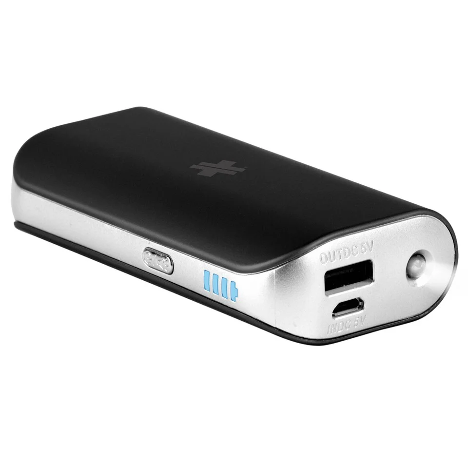 Swiss Mobility Universal Power Pack 4000mAh Battery Pack for iOS, Android & USB Devices (Inc Flash Light) -Black Afbeelding 1