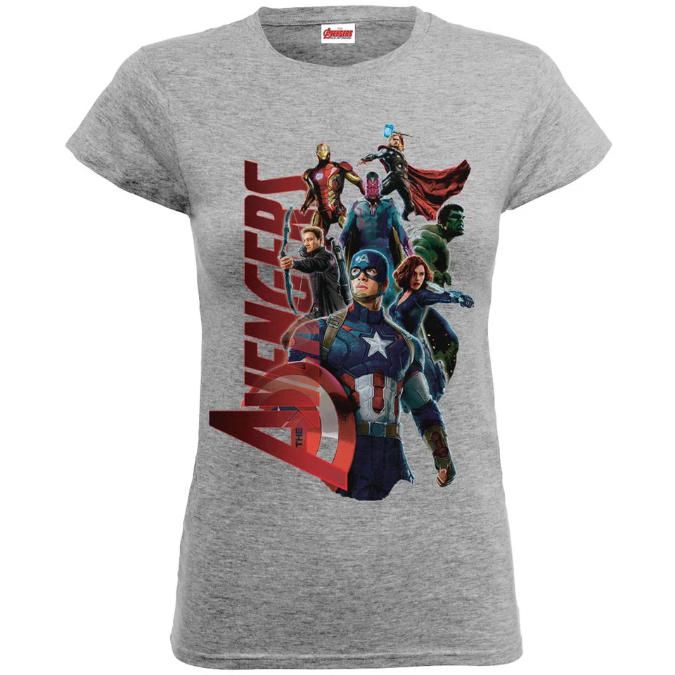 Marvel Women's Avengers Age of Ultron Team Avengers T-Shirt - Heather Grey - S - Grijs Afbeelding 1