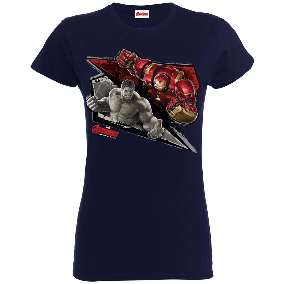 Marvel Women's Avengers Age of Ultron Hulk Vs. Hulkbuster Shards T-Shirt - Navy - S - Navy blauw Afbeelding 1