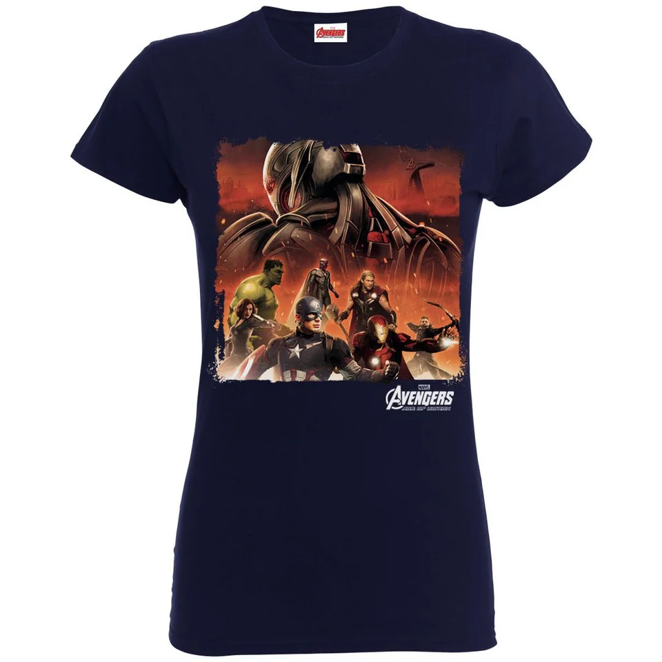 Marvel Women's Avengers Age of Ultron Team Montage T-Shirt - Navy - S - Navy blauw Afbeelding 1