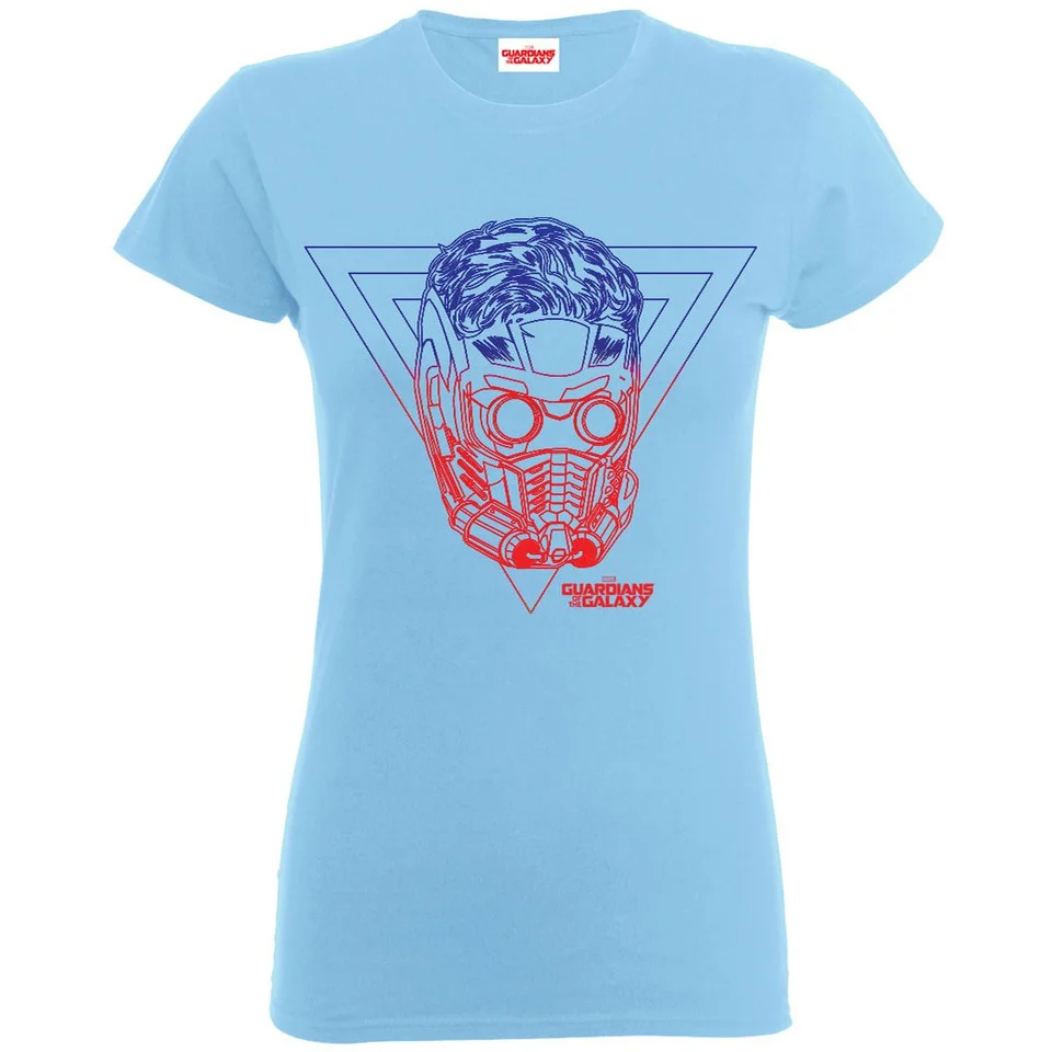 Marvel Women's Guardians of the Galaxy Star-Lord Colour Sketch T-Shirt - Sky - S - Blauw Afbeelding 1