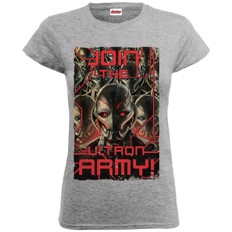 Marvel Women's Avengers Age of Ultron Join The Army T-Shirt - Heather Grey - S - Grijs Afbeelding 1