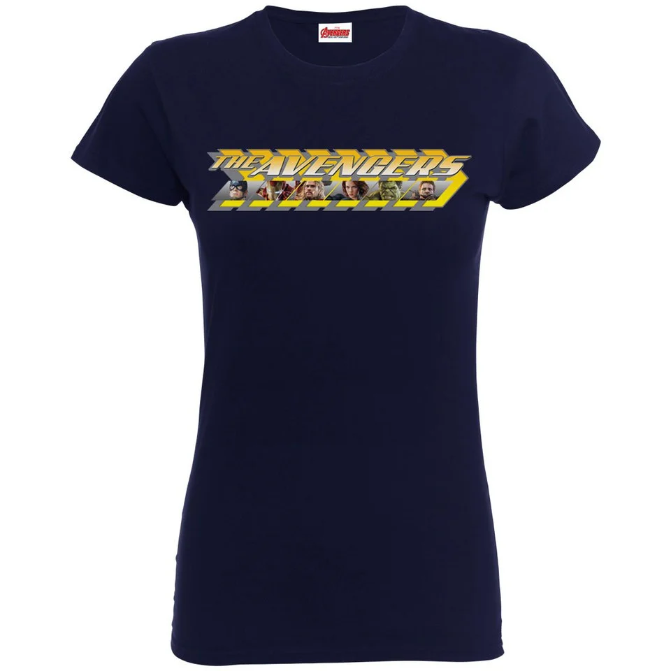 Marvel Women's Avengers Age of Ultron Classic Logo Yellow T-Shirt - Navy - S - Navy blauw Afbeelding 1