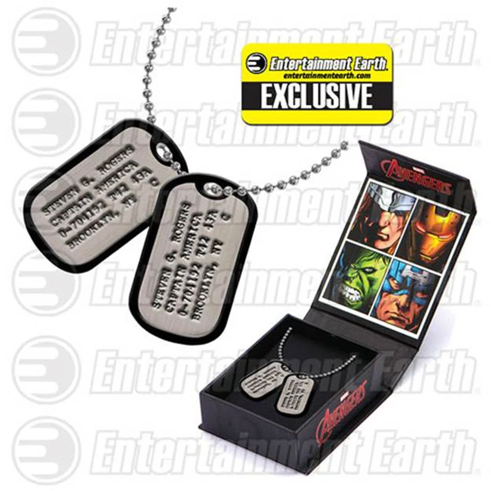 Marvel Captain America Steve Rogers Entertainment Earth Exclusive Prop Replica Dog Tags Afbeelding 1