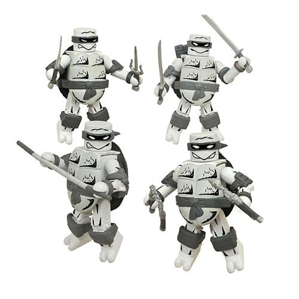 Teenage Mutant Ninja Turtles Mirage Black and White San Diego Comic Con 2015 Exclusive Minimates Box Set Afbeelding 1