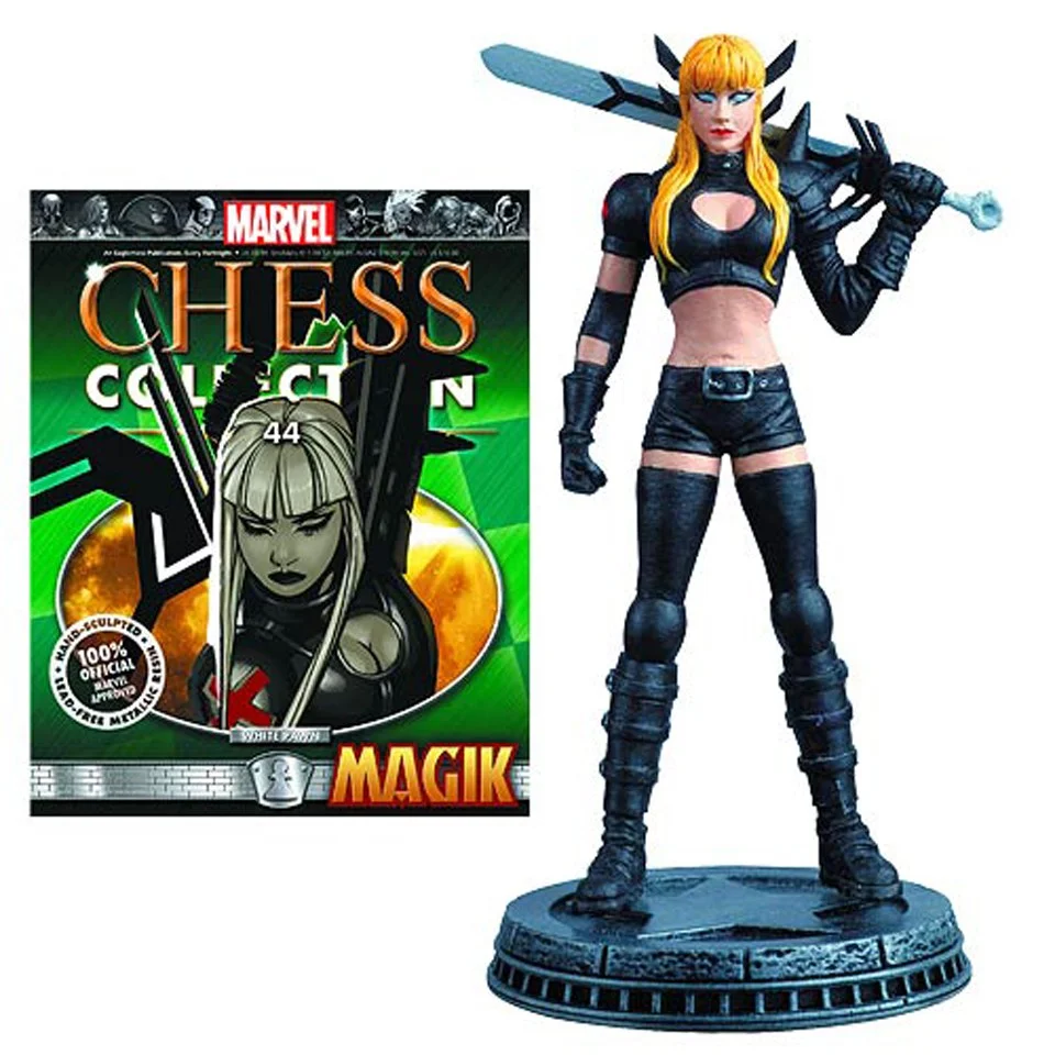 Marvel Magik White Pawn Chess Piece with Collector Magazine Afbeelding 1