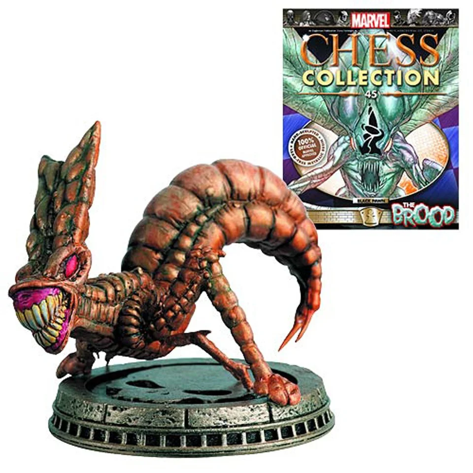 Marvel The Brood Black Pawn Chess Piece with Collector Magazine Afbeelding 1