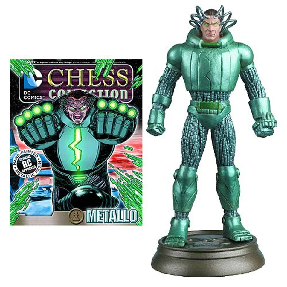 DC Comics Metallo Black Pawn Chess Piece with Collector Magazine Afbeelding 1