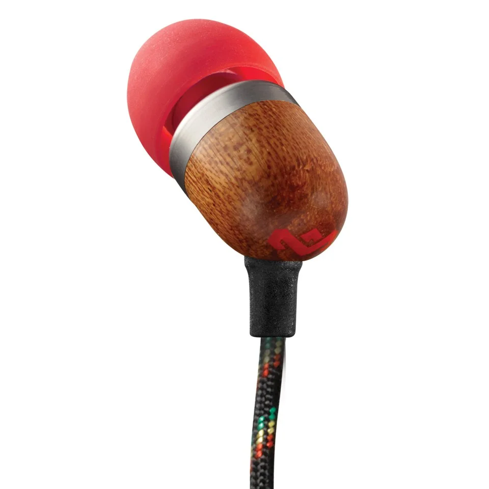 The House of Marley Smile Jamaica Earphones (Includes In-Line 1 Button Mic) - Fire Afbeelding 1
