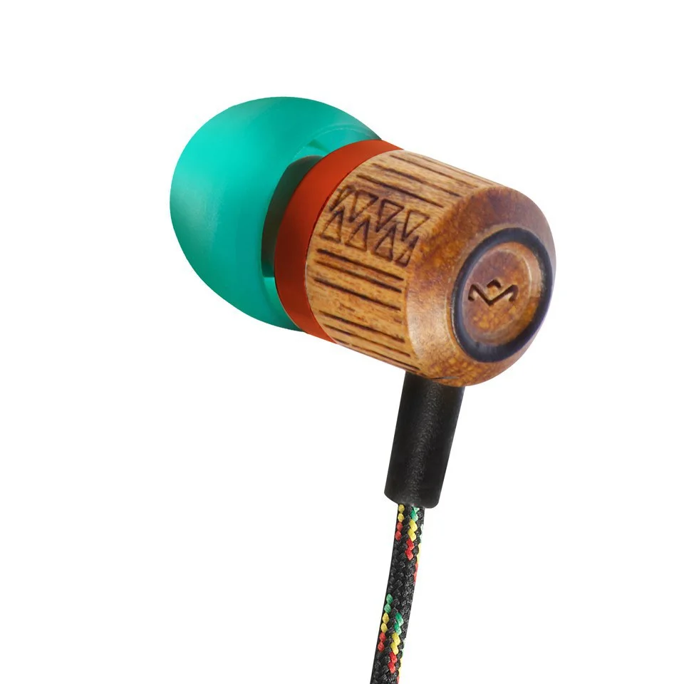 The House of Marley Chant Earphones (Includes In-Line 1 Button Mic) - Rasta Afbeelding 1
