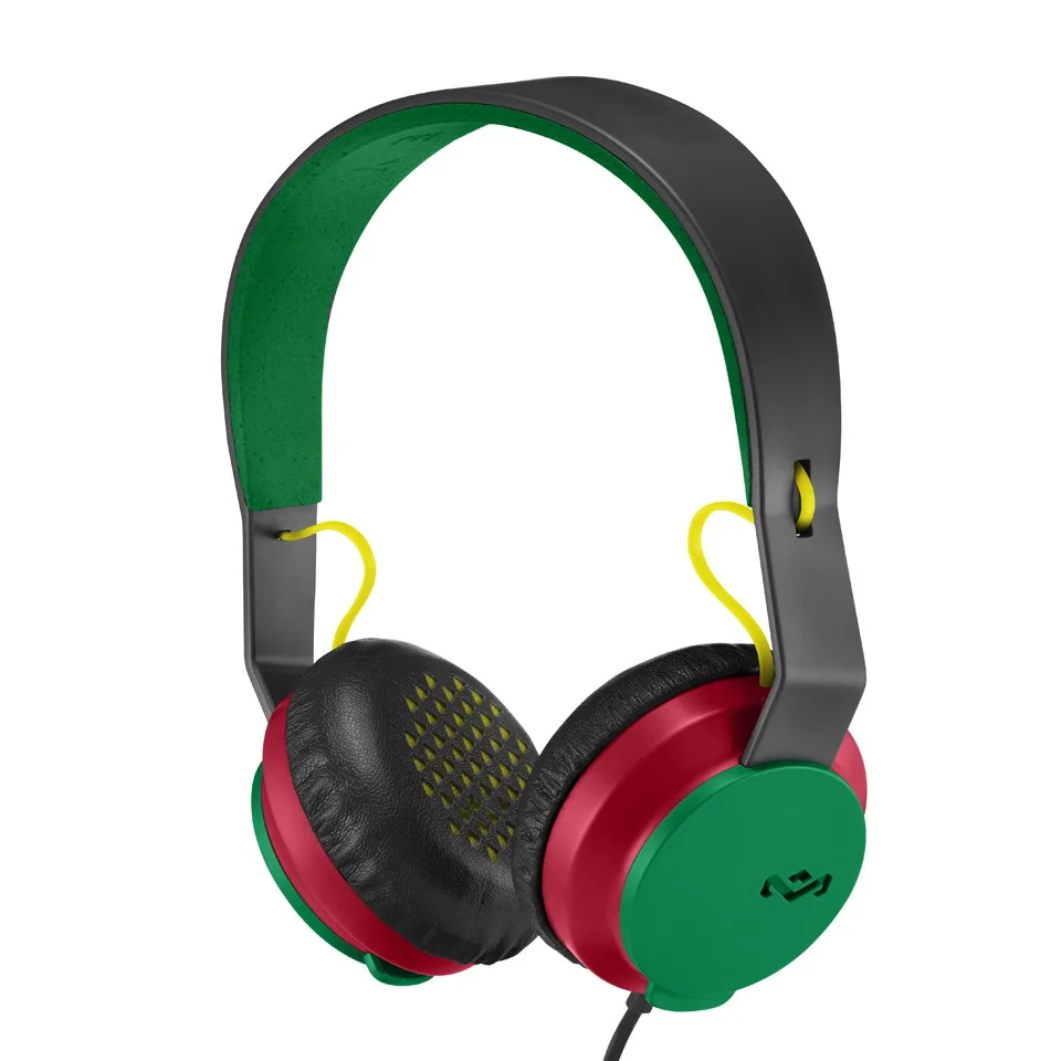 The House of Marley Roar Headphones (Includes In-Line 1 Button Mic) - Rasta Afbeelding 1