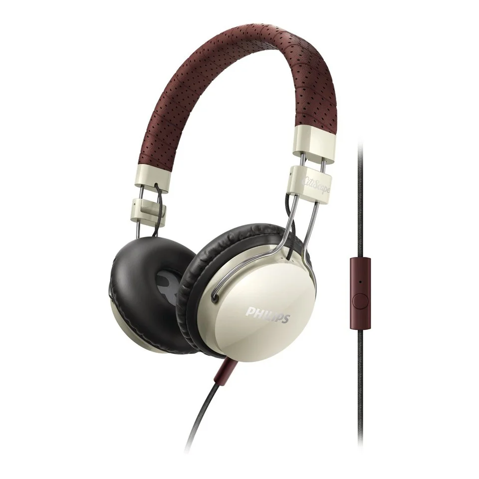 Philips SHL5505 Citiscape Foldie Headphones (Includes Mic) - Cream Afbeelding 1
