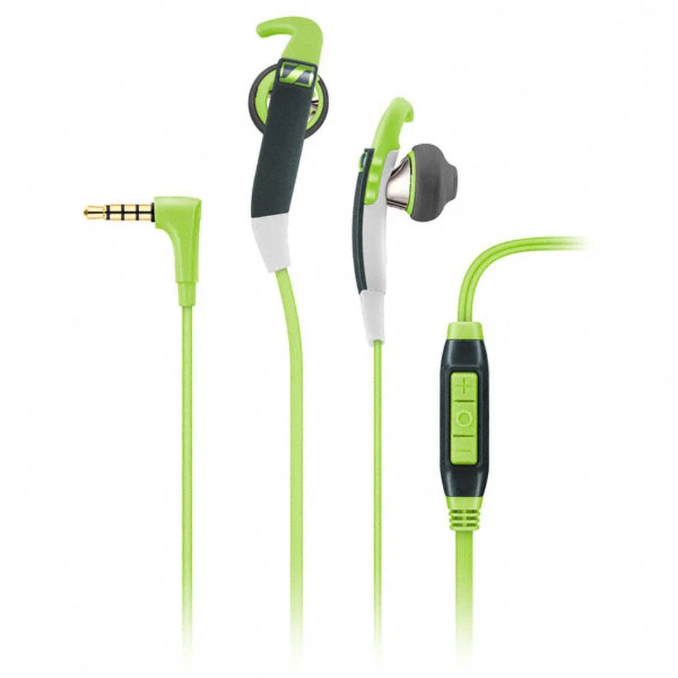 Sennheiser MX 686G Sports Earphones Inc In-Line Remote & Mic - Green/Grey - Other Devices Afbeelding 1