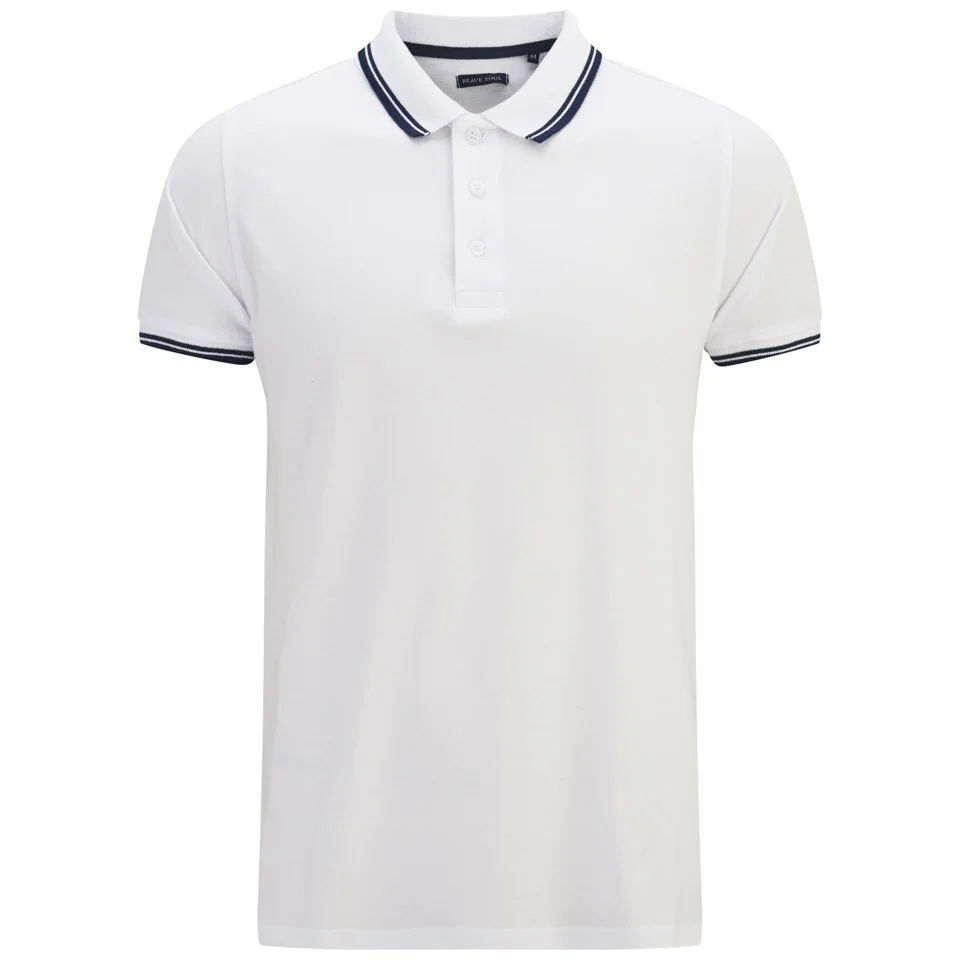 Brave Soul Men's Heroc Polo Shirt - Optic White - M - Wit Afbeelding 1
