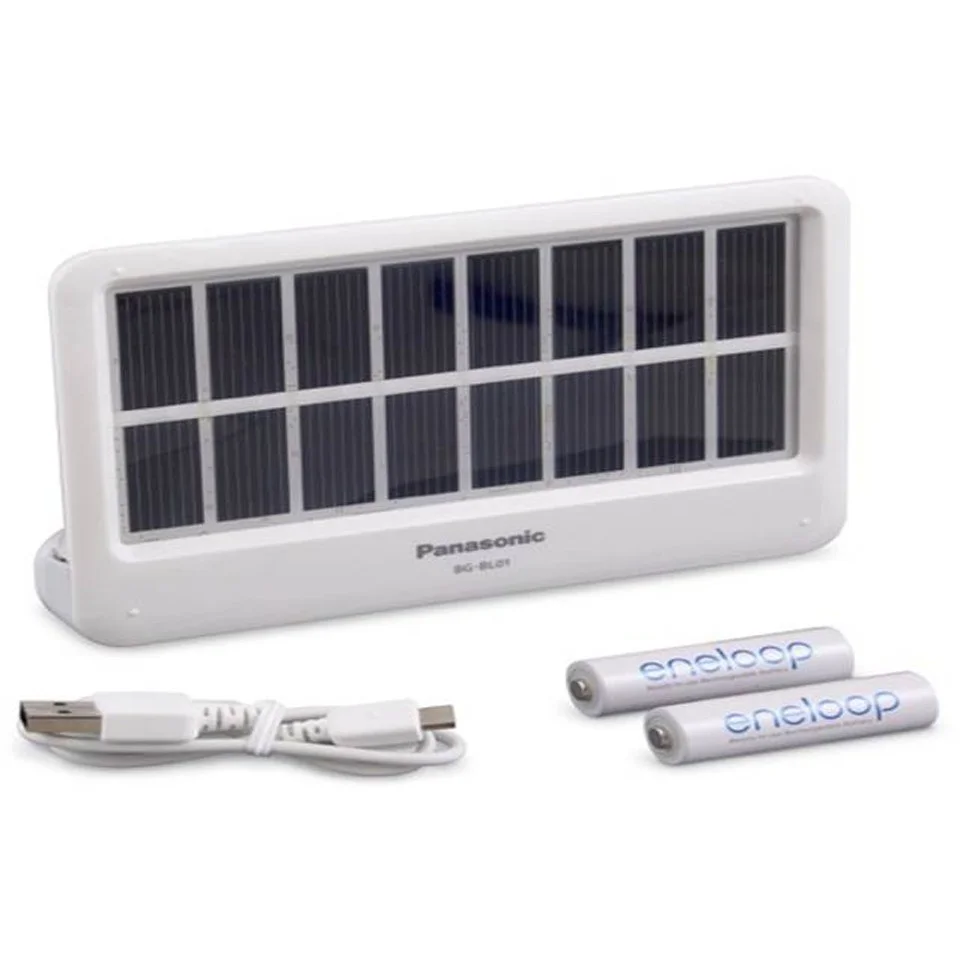 Panasonic BG-BL0AA Solar Charging Portable Power Bank for Mobile Devices - White Afbeelding 1