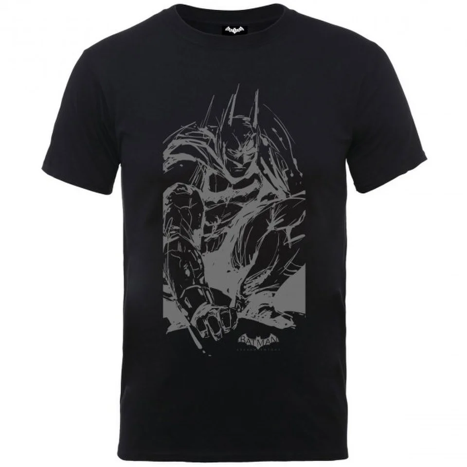 DC Comics Men's Batman Arkham Knight Sketch T-Shirt - Black - S Afbeelding 1