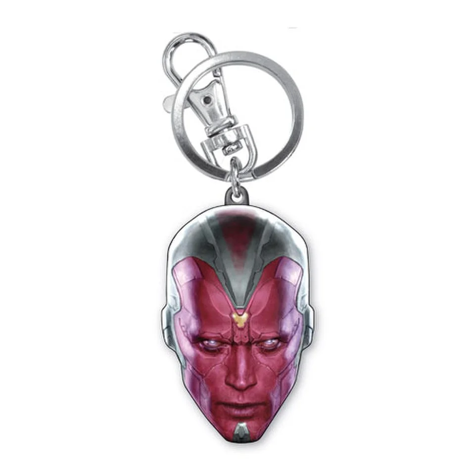 Marvel Avengers Age of Ultron Vision Head Coloured Pewter Key Chain Afbeelding 1