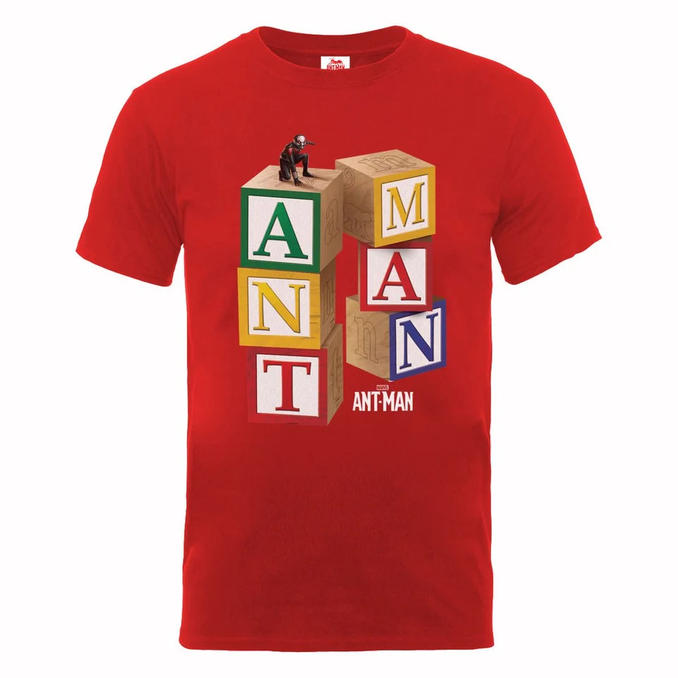 Marvel Men's Ant Man Blocks T-Shirt - Red - S - Rood Afbeelding 1