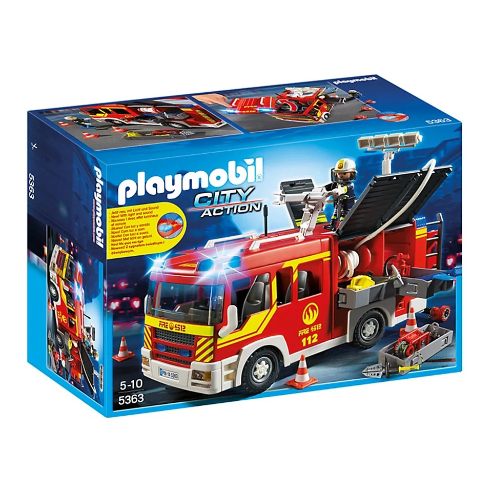 Playmobil Brandweer pompwagen met licht en sirene (5363) Afbeelding 1