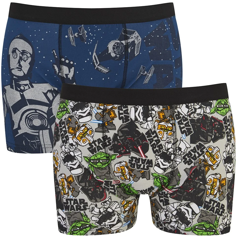 Star Wars Men's 2 Pack Boxers - Grey - S - Grijs Afbeelding 1
