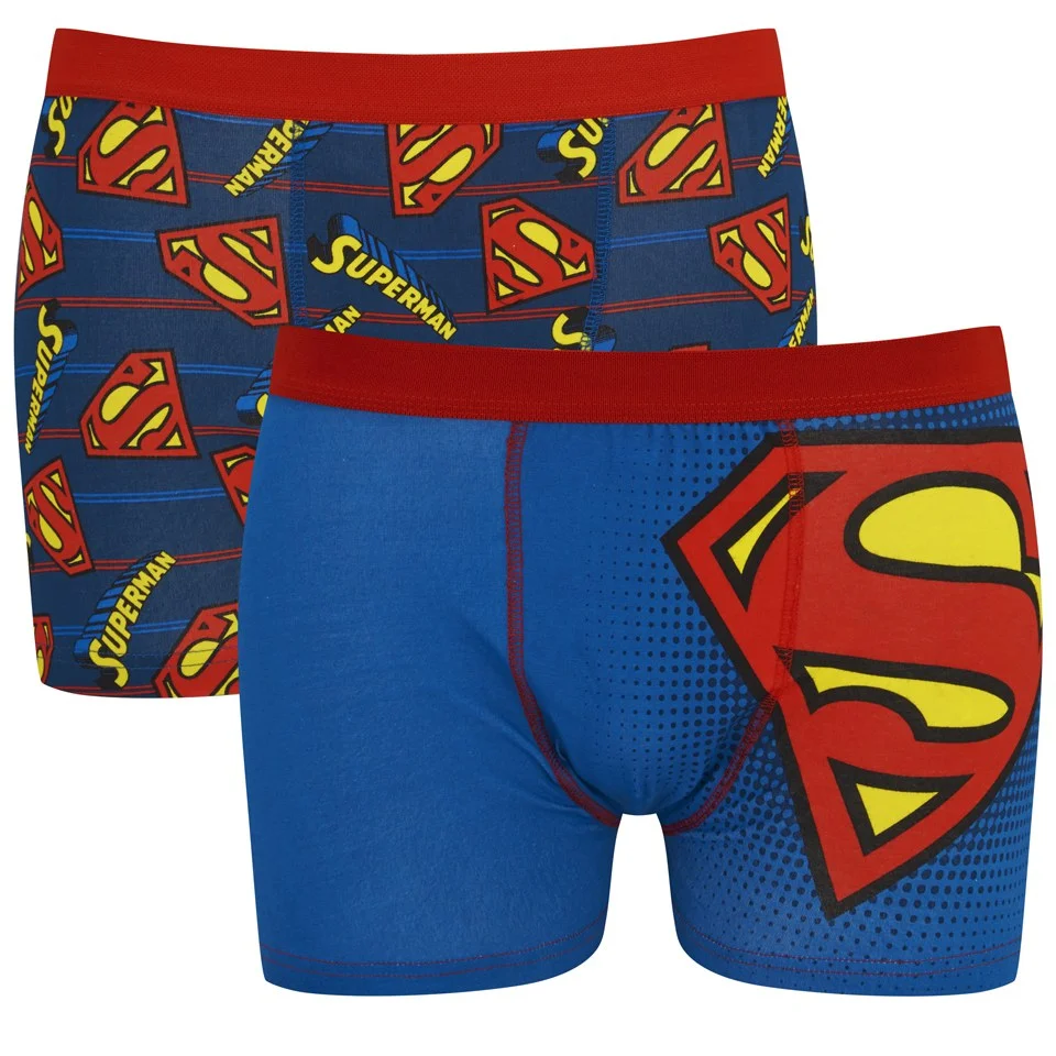 Superman Men's 2 Pack Boxers - Blue - S - Blauw Afbeelding 1