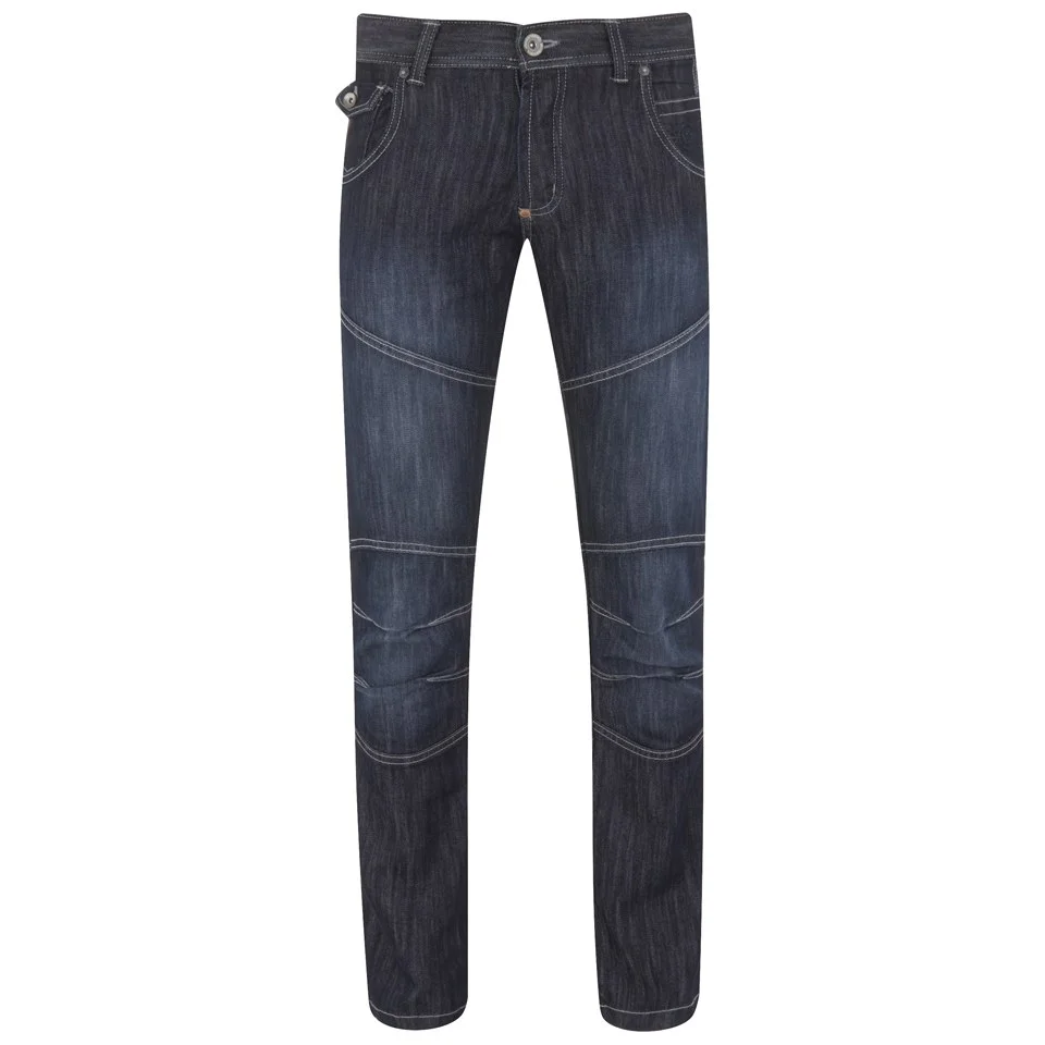 Crosshatch Men's Newport Jeans - Dark Wash - 30S - Blauw Afbeelding 1