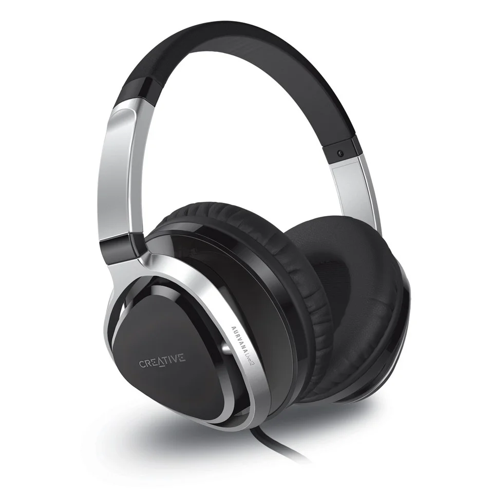 Creative Aurvana Live!2 Headphones with In-Line Mic - Black Afbeelding 1