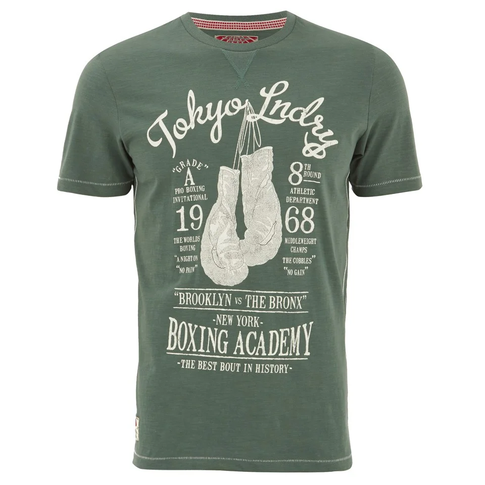Tokyo Laundry Men's Boxing Print T-Shirt - Green - S - Groen Afbeelding 1