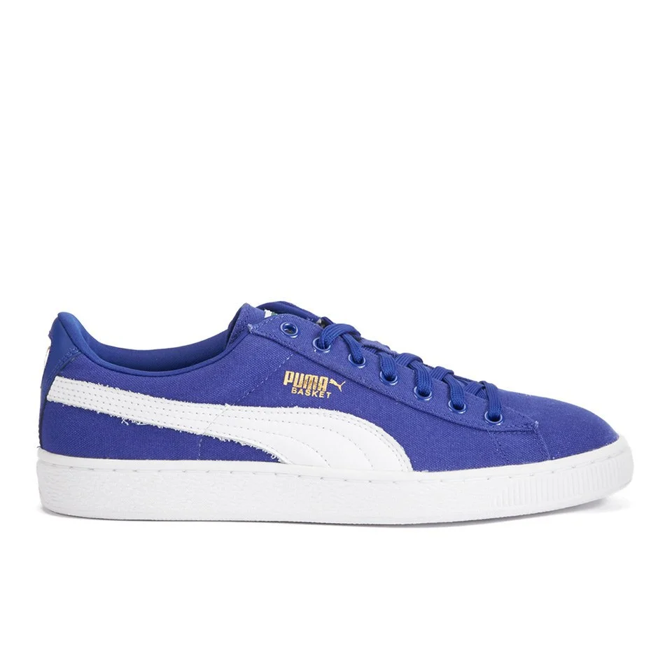 Puma Men's Basket Classic Canvas Trainers - Blue - UK 7 - Blauw Afbeelding 1