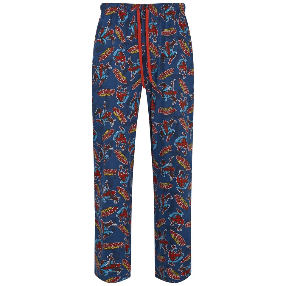 Marvel Men's Spider-Man Print Lounge Pants - Blue - S - Blauw Afbeelding 1