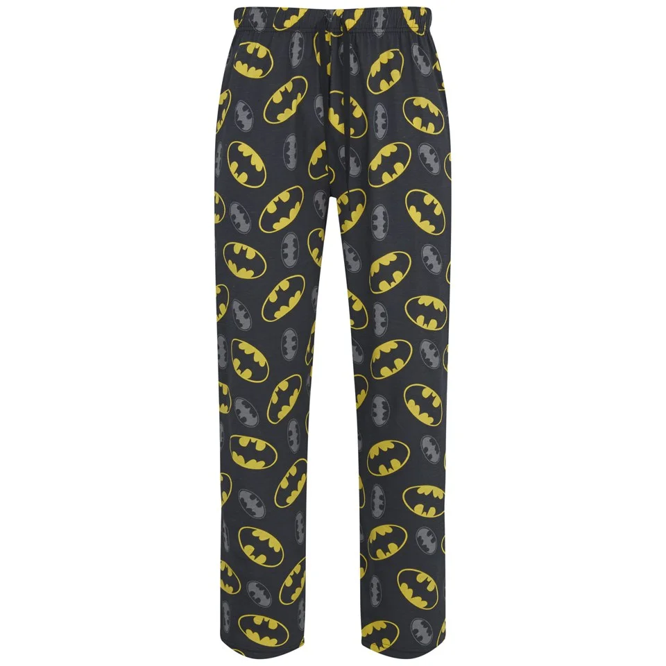 DC Comics Batman Men's All Over Logo Lounge Pants - Black - S - Zwart Afbeelding 1