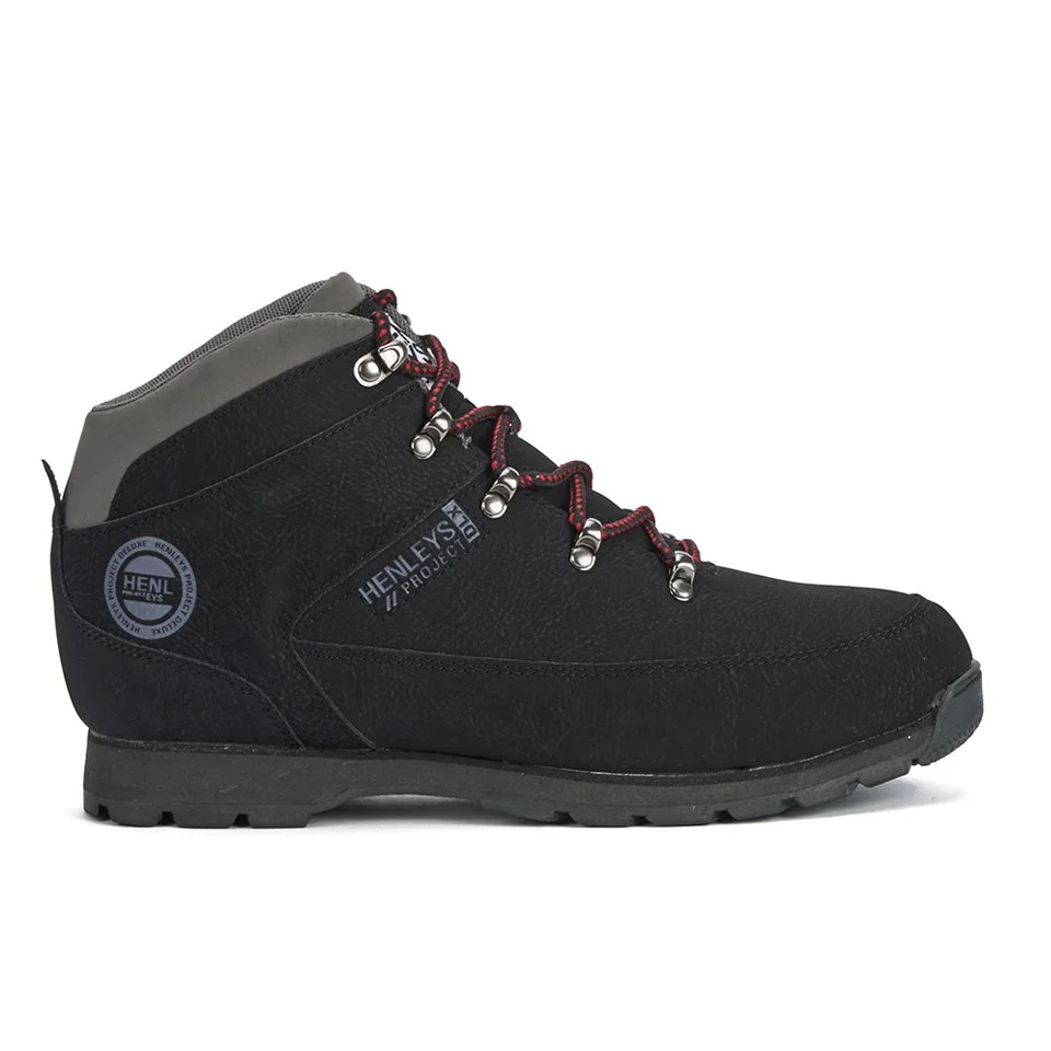 Henleys Men's Hiker Boots - Black - UK 7 - Zwart Afbeelding 1