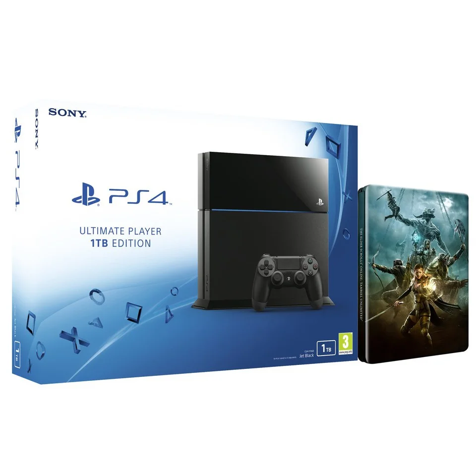 Sony PlayStation 4 1TB - Includes The Elder Scrolls Online: Tamriel Unlimited Steelbook Afbeelding 1