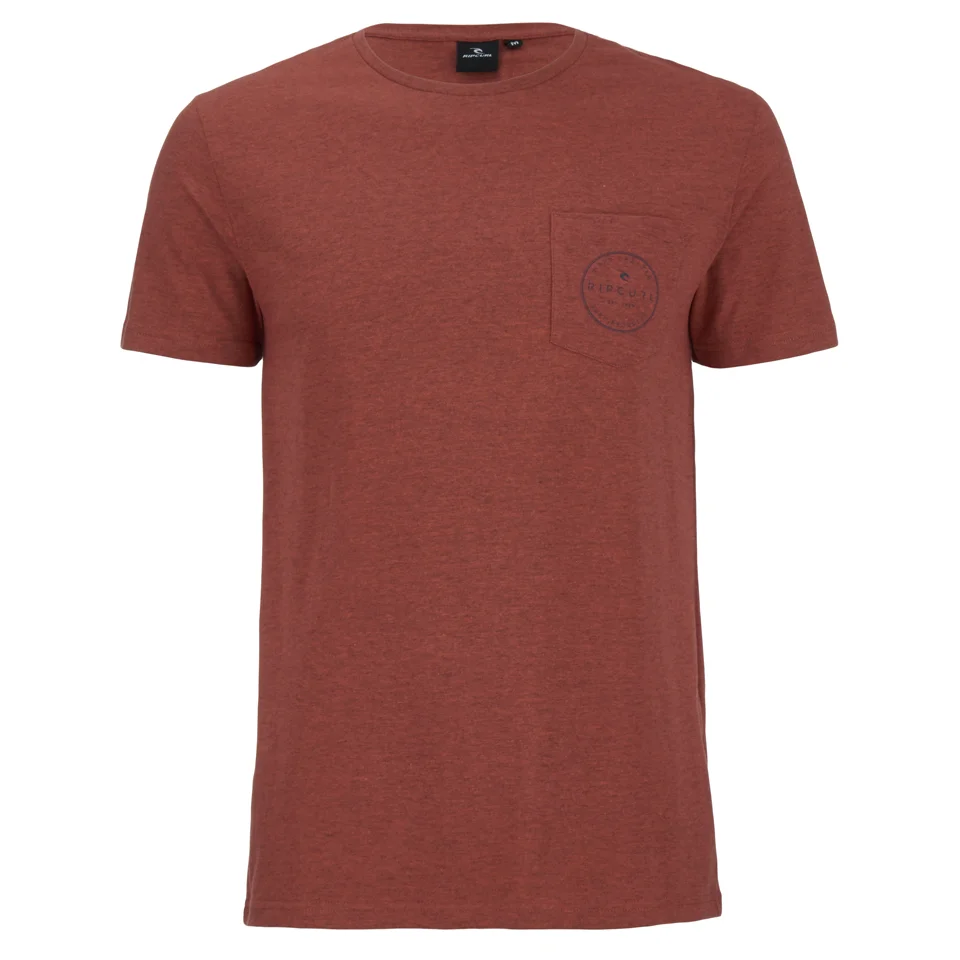 Rip Curl Men's Zinc Pocket T-Shirt - Rusty Brass Marl - S - Red/Orange Afbeelding 1