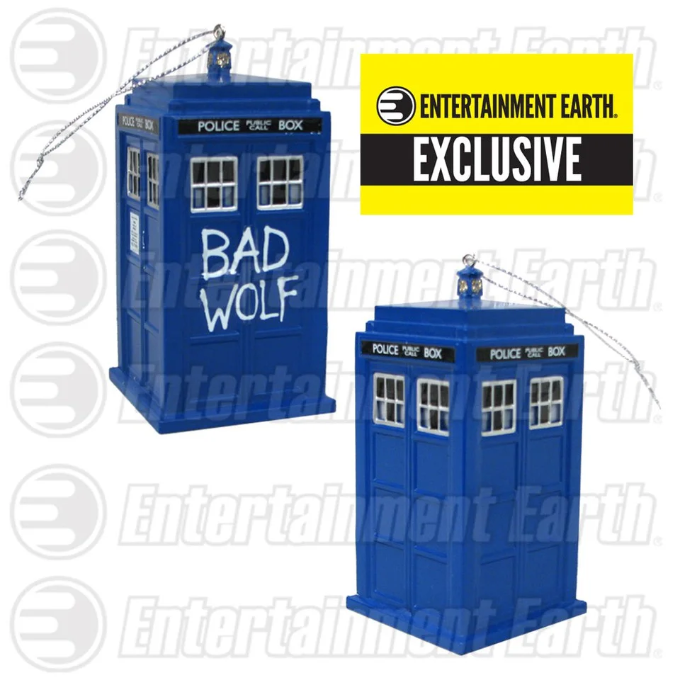 Doctor Who Bad Wolf Tardis Entertainment Earth Exclusive Christmas Ornament Afbeelding 1