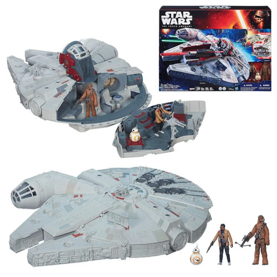 Star Wars The Force Awakens Millennium Falcon With Figures 4 Inch Vehicle Afbeelding 1