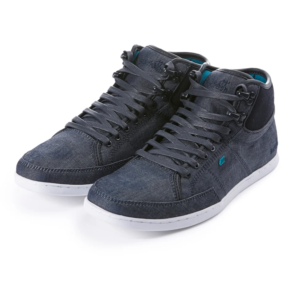 Boxfresh Men's Swapp 3 Prem Chambray/Suede High Top Trainers - Navy - UK 7 - Navy blauw Afbeelding 1