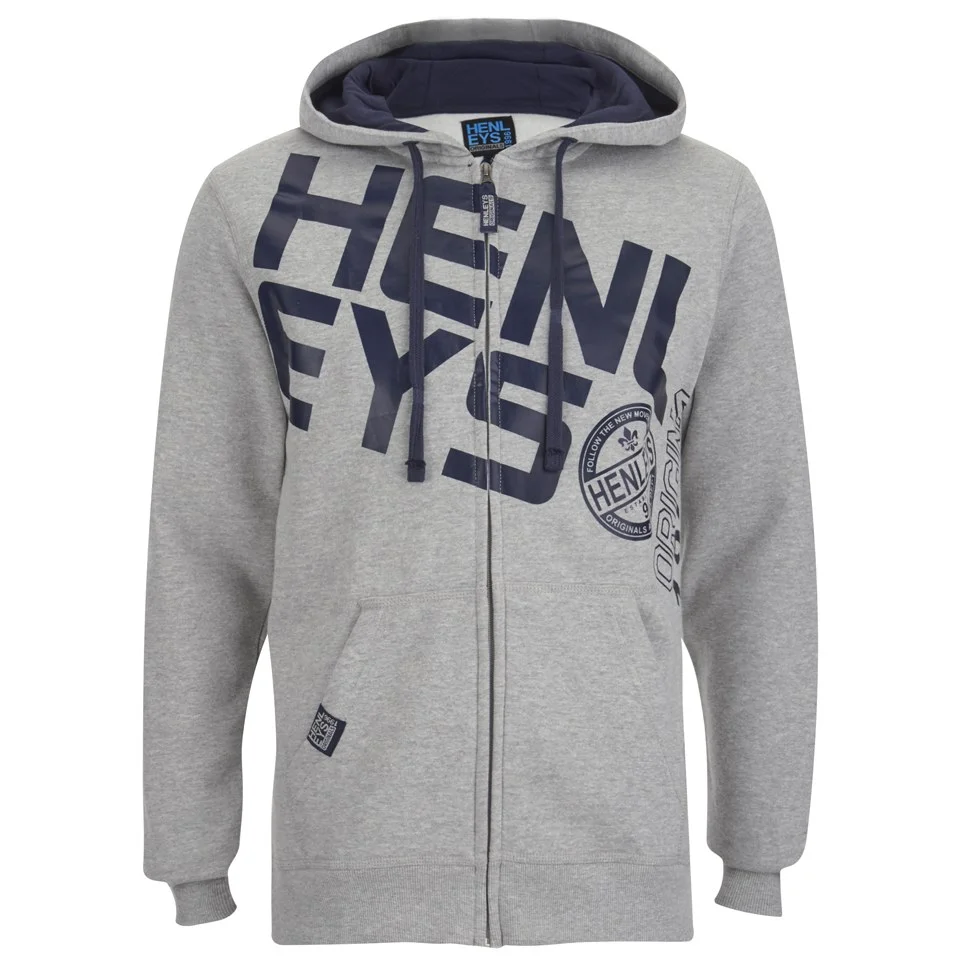 Henleys Men's Slope Zip Through Hoody - Athletic Grey Marl - S - Grijs Afbeelding 1