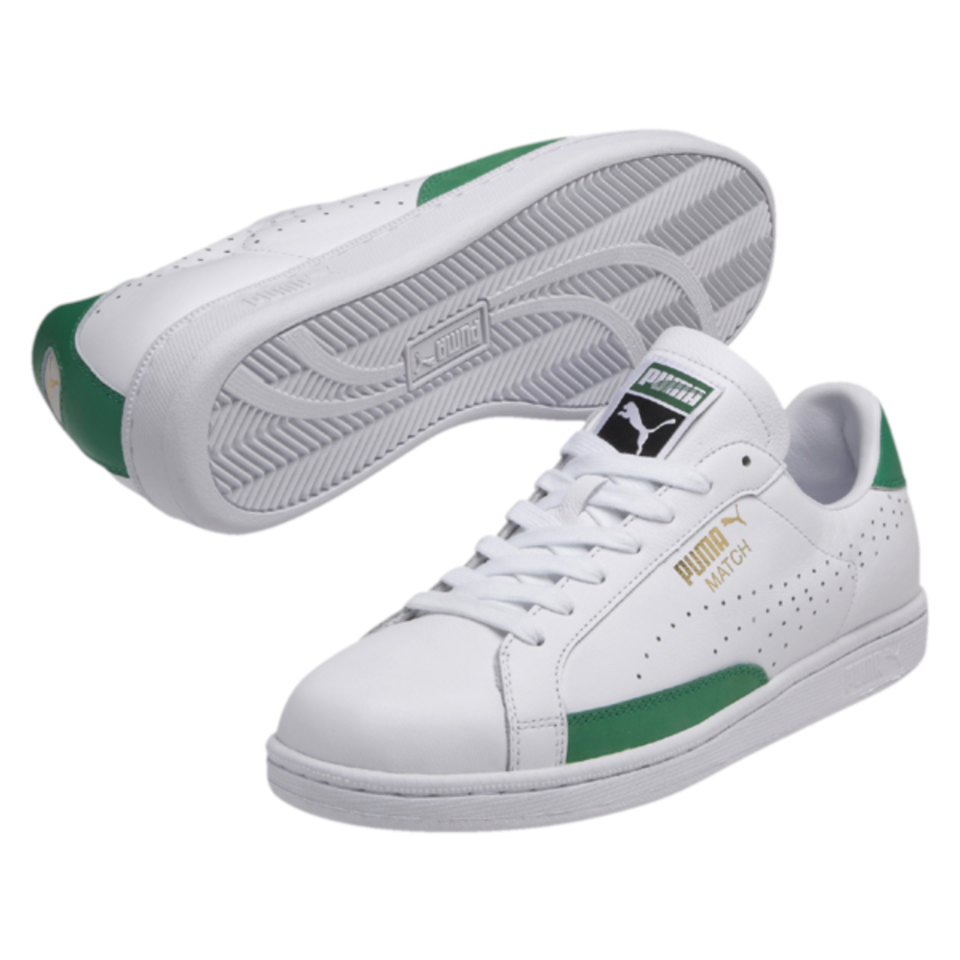 Puma Men's Match 74 Trainers - White/Green - UK 7 - Wit Afbeelding 1