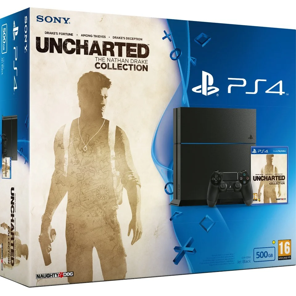 Sony PlayStation 4 500GB Console - Includes Uncharted: The Nathan Drake Collection Afbeelding 1