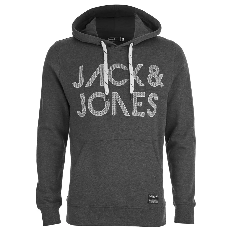 Jack & Jones Men's Scale Hoody - Dark Grey Melange - S - Grijs Afbeelding 1