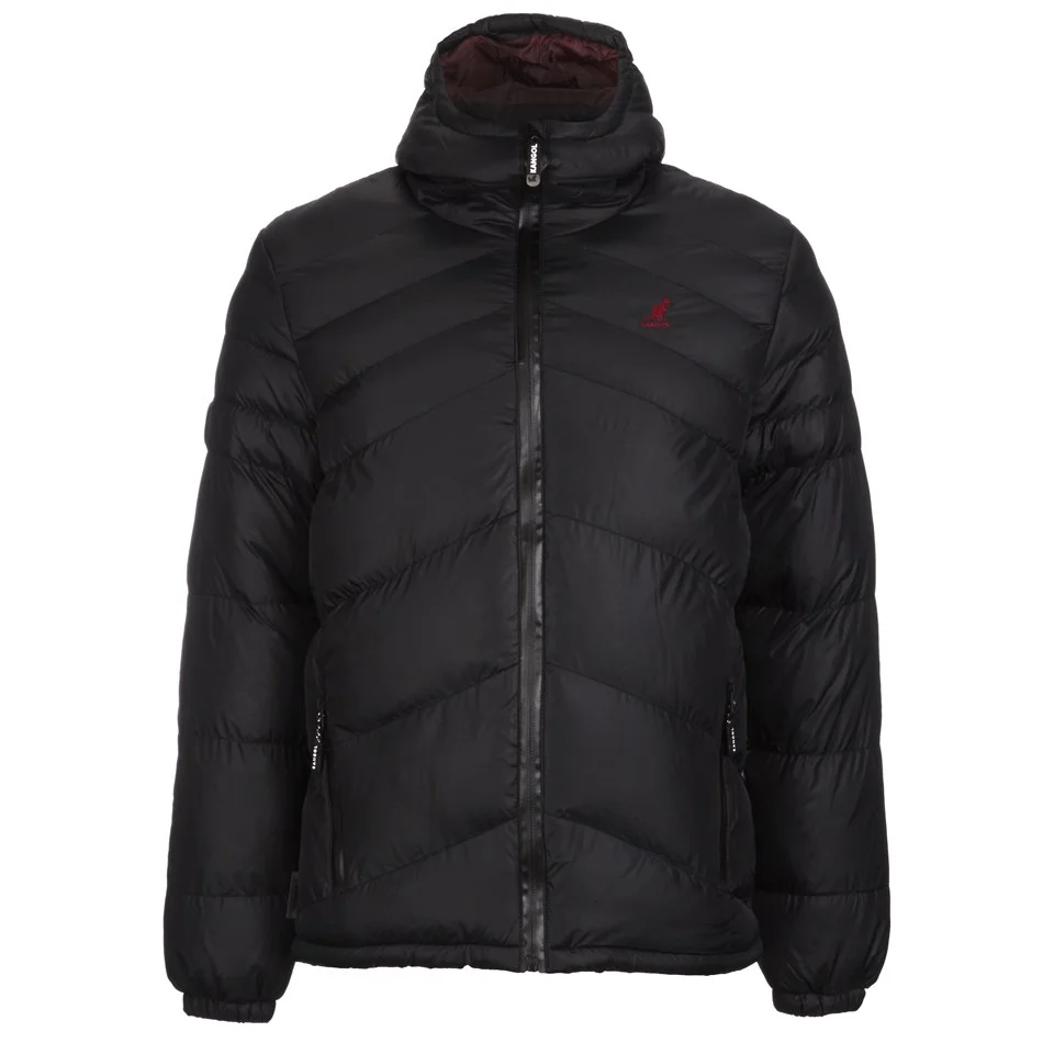 Kangol Men's Osborne Hooded Puffer Jacket - Black - S - Zwart Afbeelding 1