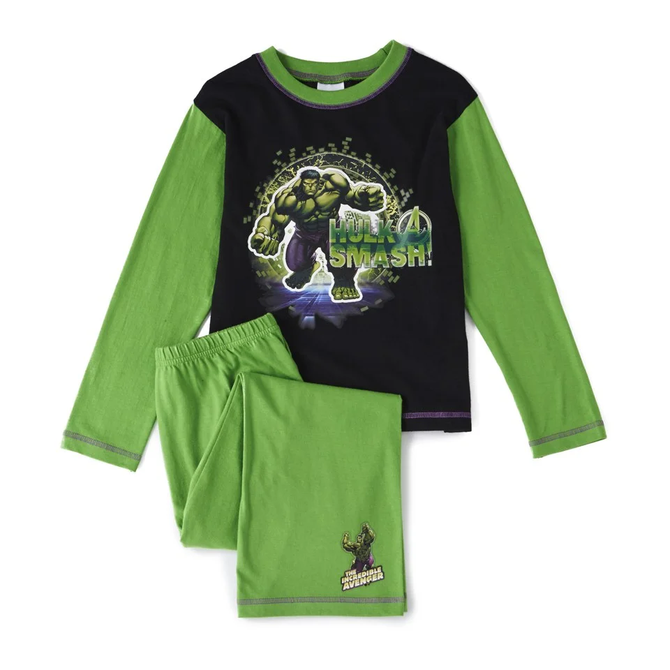 Marvel The Hulk Boys' Smash Long Sleeve Pyjamas - Green - 4-5 years - Groen Afbeelding 1
