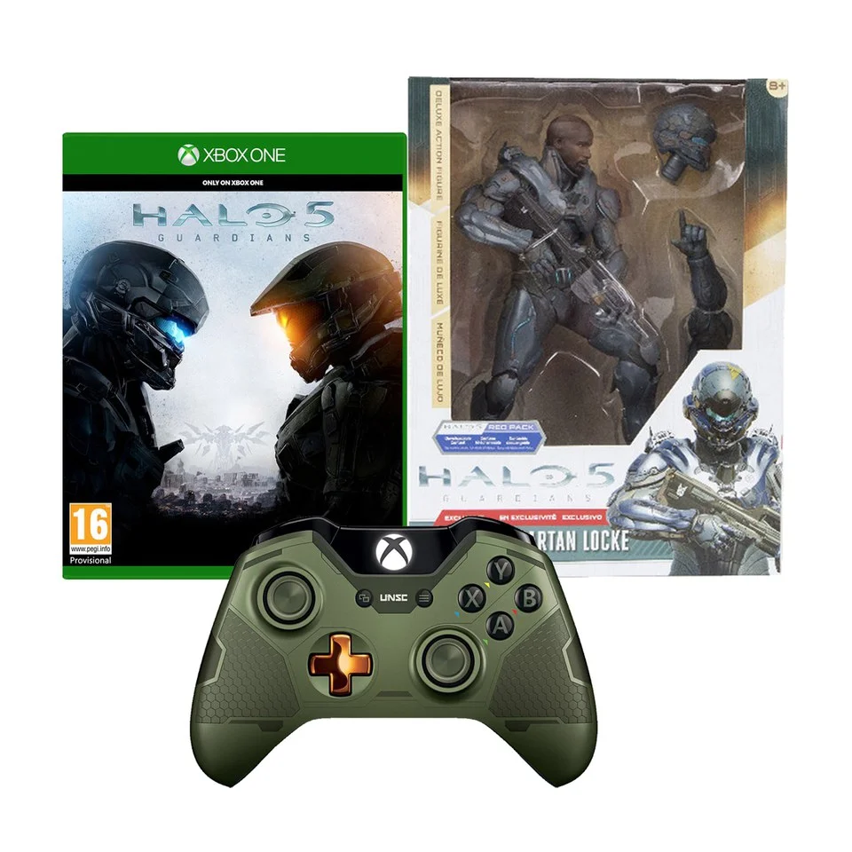 Halo 5: Guardians + Limited Edition Halo 5: Guardians The Master Chief Wireless Controller + Halo 5 - Spartan Locke 10 Inch Afbeelding 1