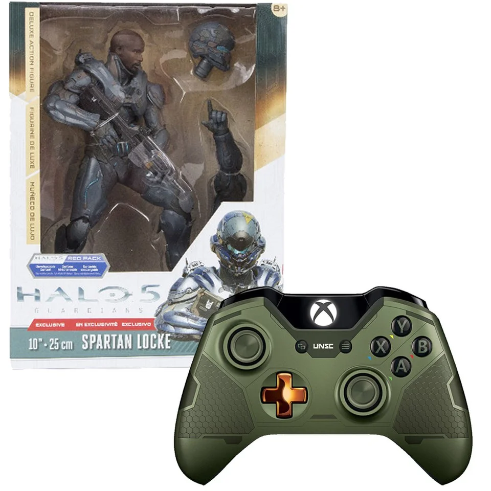 Limited Edition Halo 5: Guardians The Master Chief Wireless Controller + Halo 5 - Spartan Locke 10 Inch Afbeelding 1