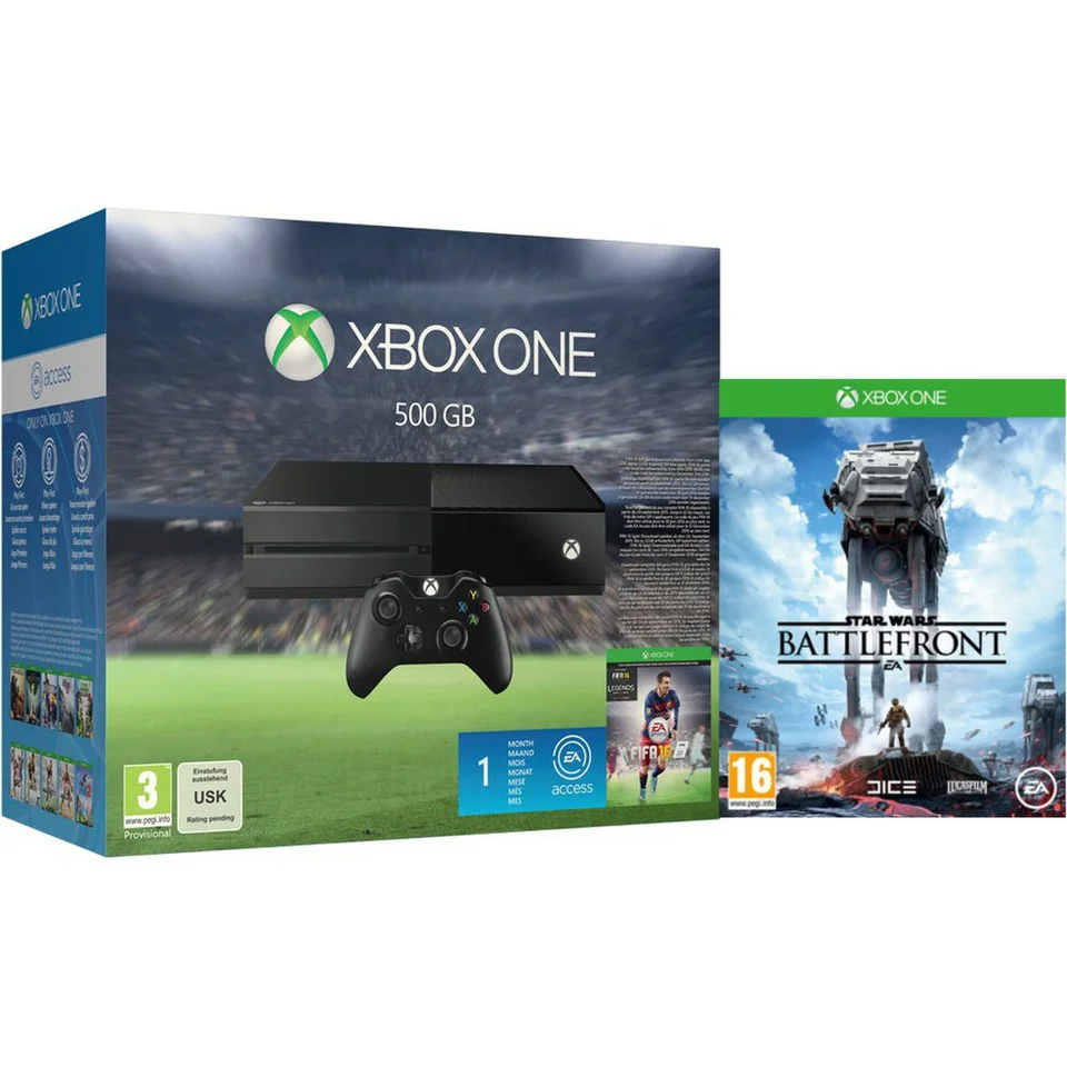 Xbox One 500GB Console - Includes FIFA 16 & Star Wars: Battlefront Afbeelding 1