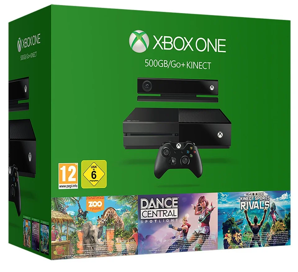 Xbox One 500GB Console with Kinect - Includes 3 Games Afbeelding 1