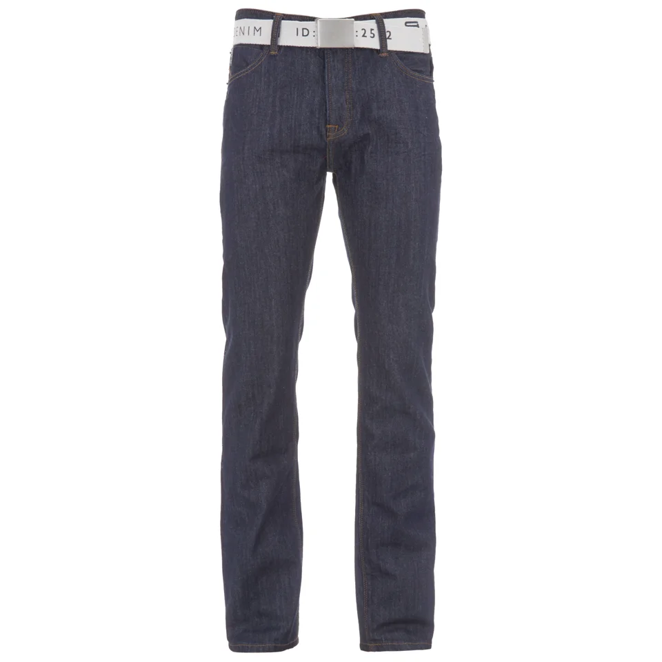 Smith & Jones Men's Farrier Belted Denim Jeans - Dark Wash - 30S - Blauw Afbeelding 1